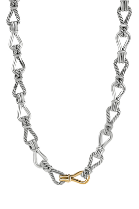 Thoroughbred Loop Chain Link Necklace, 18k Yellow Gold & Sterling Silver